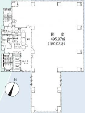 小伝馬町新日本橋ビルの基準階図面
