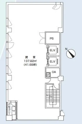 第一生命銀座フォリービルの基準階図面