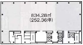 興和西新橋B棟ビルの基準階図面