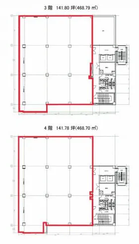 ニュー新坂ビルの基準階図面