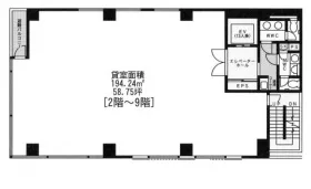 VORT上野(オリックス上野)ビルの基準階図面