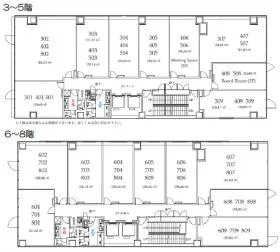 クロスオフィス渋谷の基準階図面
