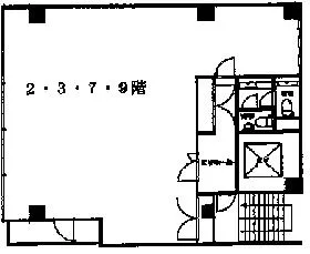 茅場町駅前ビルの基準階図面