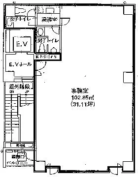 銀座竹葉亭ビルの基準階図面