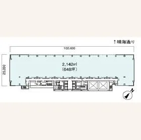 晴海センタービルの基準階図面