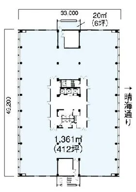 晴海パークビルの基準階図面