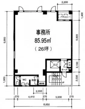 エクセレントKビルの基準階図面