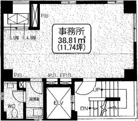日本橋川村ビルの基準階図面