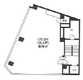 銀座西ビルヂングの基準階図面