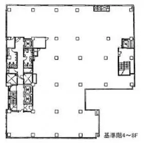 八重洲口会館の基準階図面
