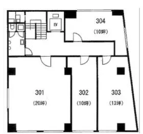 友野本社ビルの基準階図面
