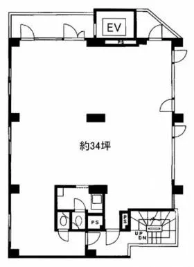 登栄東銀座ビルの基準階図面