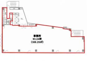 相模屋本社ビルの基準階図面