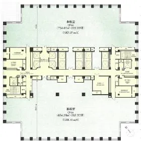 聖路加タワーの基準階図面