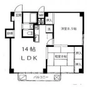 赤坂ハイツビルの基準階図面
