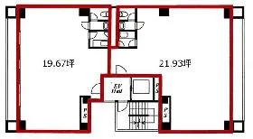 麹町1丁目3番地ビルの基準階図面