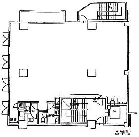 井門内神田ビルの基準階図面