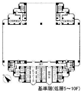 世田谷ビジネススクエアタワービルの基準階図面