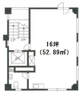 山水ビルの基準階図面