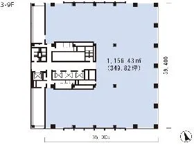 恵比寿ビジネスタワーの基準階図面
