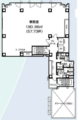 いちご南平台ビルの基準階図面