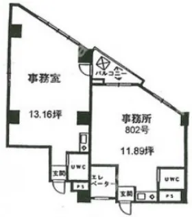 第3工新ビルの基準階図面