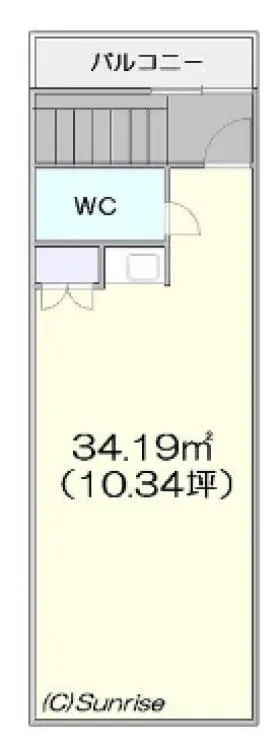 新宿プラスワンビルの基準階図面