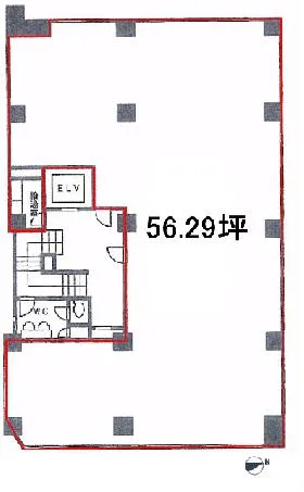 トーユー赤坂(本館)ビルの基準階図面