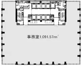 レンタルオフィス汐留芝離宮ビルの基準階図面