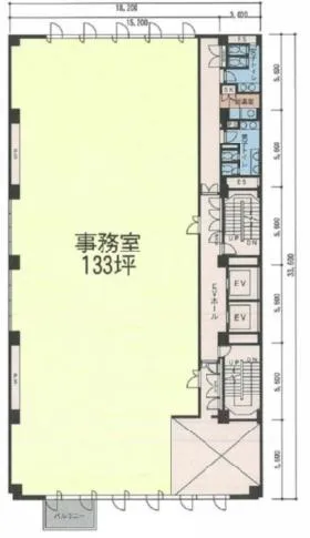 ヒルクレスト373ビルの基準階図面