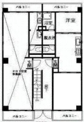 麻布長岡ハイツの基準階図面