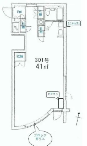 グラース元麻布ビルの基準階図面