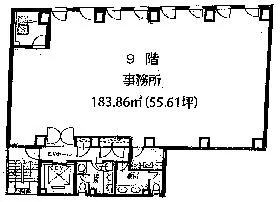 眞帆ビルの基準階図面