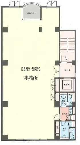 シーダ芝浦ビルの基準階図面
