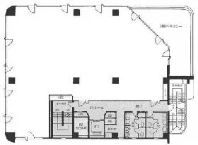 日通商事麻布ビルの基準階図面