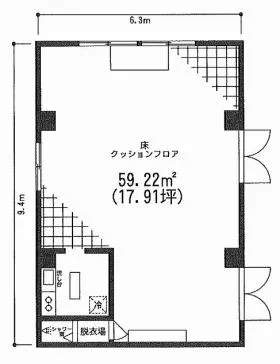 富士会館の基準階図面