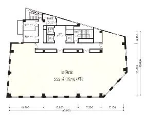 虎ノ門清和ビルの基準階図面