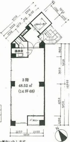 川名ビルの基準階図面