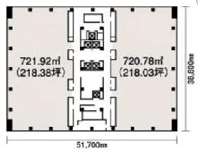 浜町センタービルの基準階図面