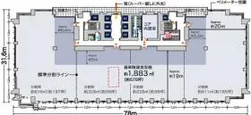 アークヒルズサウスタワーの基準階図面