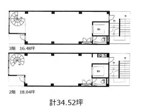 一光広尾第2ビルの基準階図面