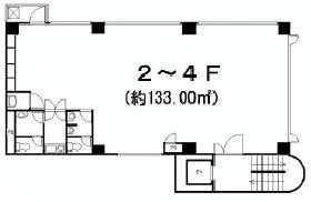 西新宿1棟ビルの基準階図面
