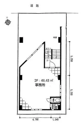 フラット恵比寿ビルの基準階図面