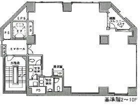 TK新都心ビルの基準階図面