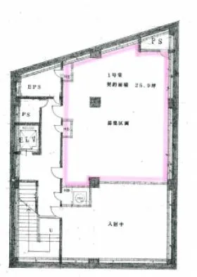 渋谷ソシアルビルの基準階図面