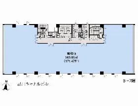 品川キャナルビルの基準階図面