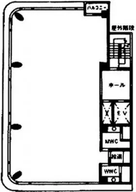 サービスオフィス神保町1st(神保町藤和)の基準階図面