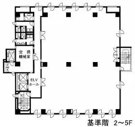 芝浦中島ビルの基準階図面