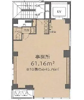 ハビウル銀座(テンワスハビウル)ビルの基準階図面