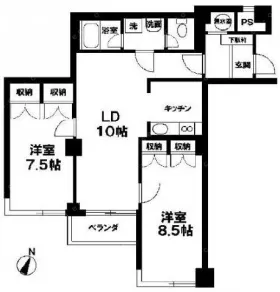 テラス外苑ビルの基準階図面